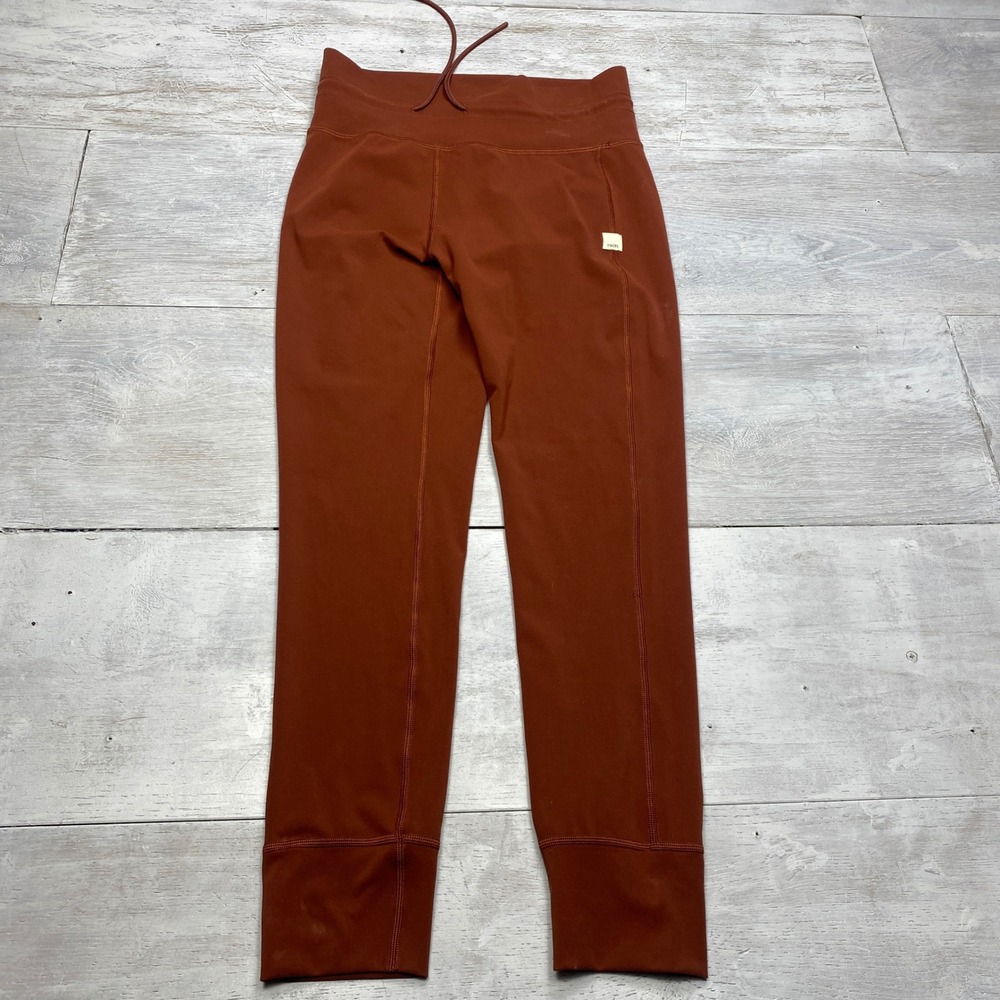 Vuori Daily Legging Womens Med Rust Orange High Rise Drawstring Yoga Pants